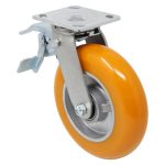 Total Lock Brake Swivel Caster with Orange Ergo Wheel